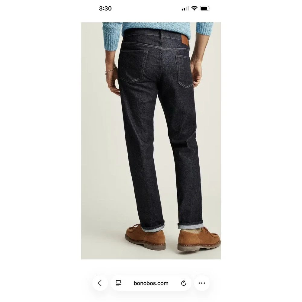 Bonobos Selvedge Denim Jeans Mens (Actual Size 31x30) Slim Fit Straight Leg Navy